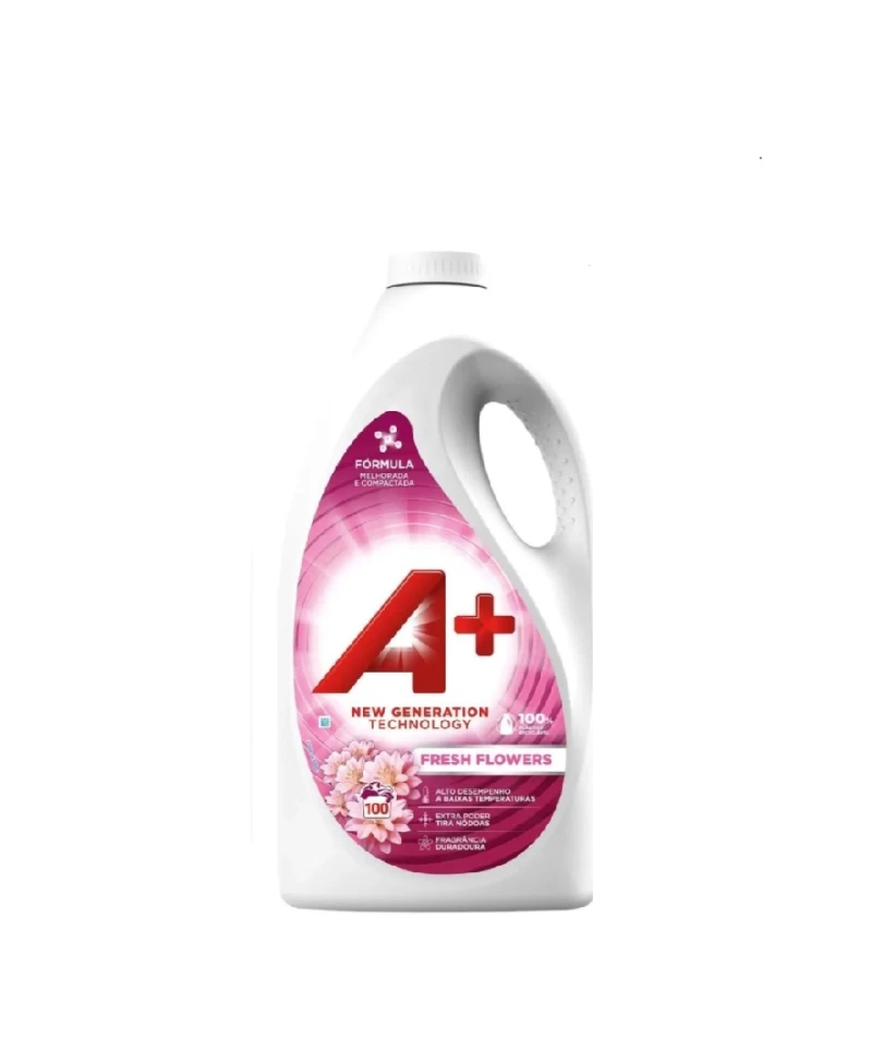 Detergent lichid, A+  Fresh Flowers 4.5L, 100 spalari